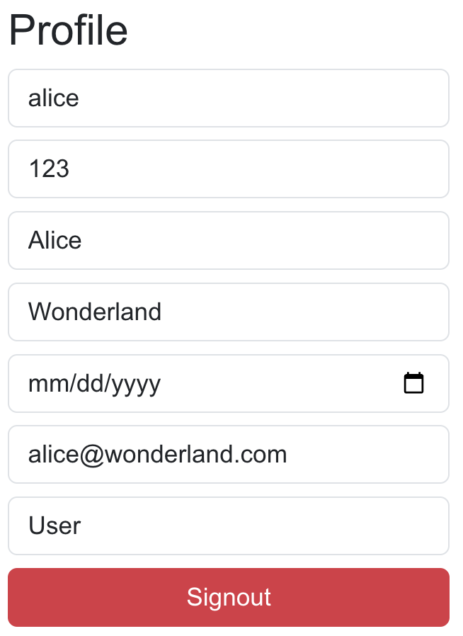 Target Account Profile screen
