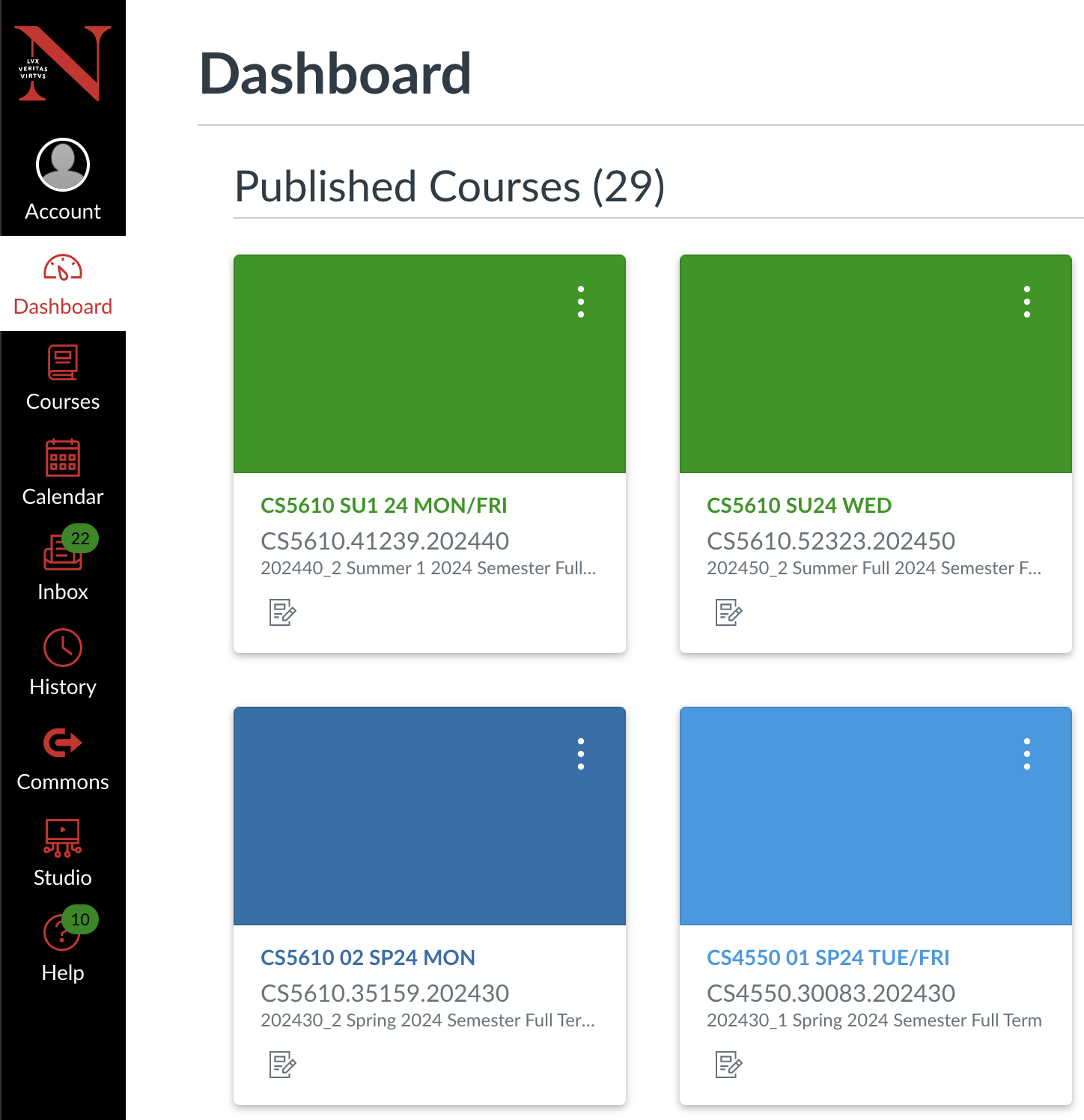 Target Kambaz Navigation sidebar with Dashboard